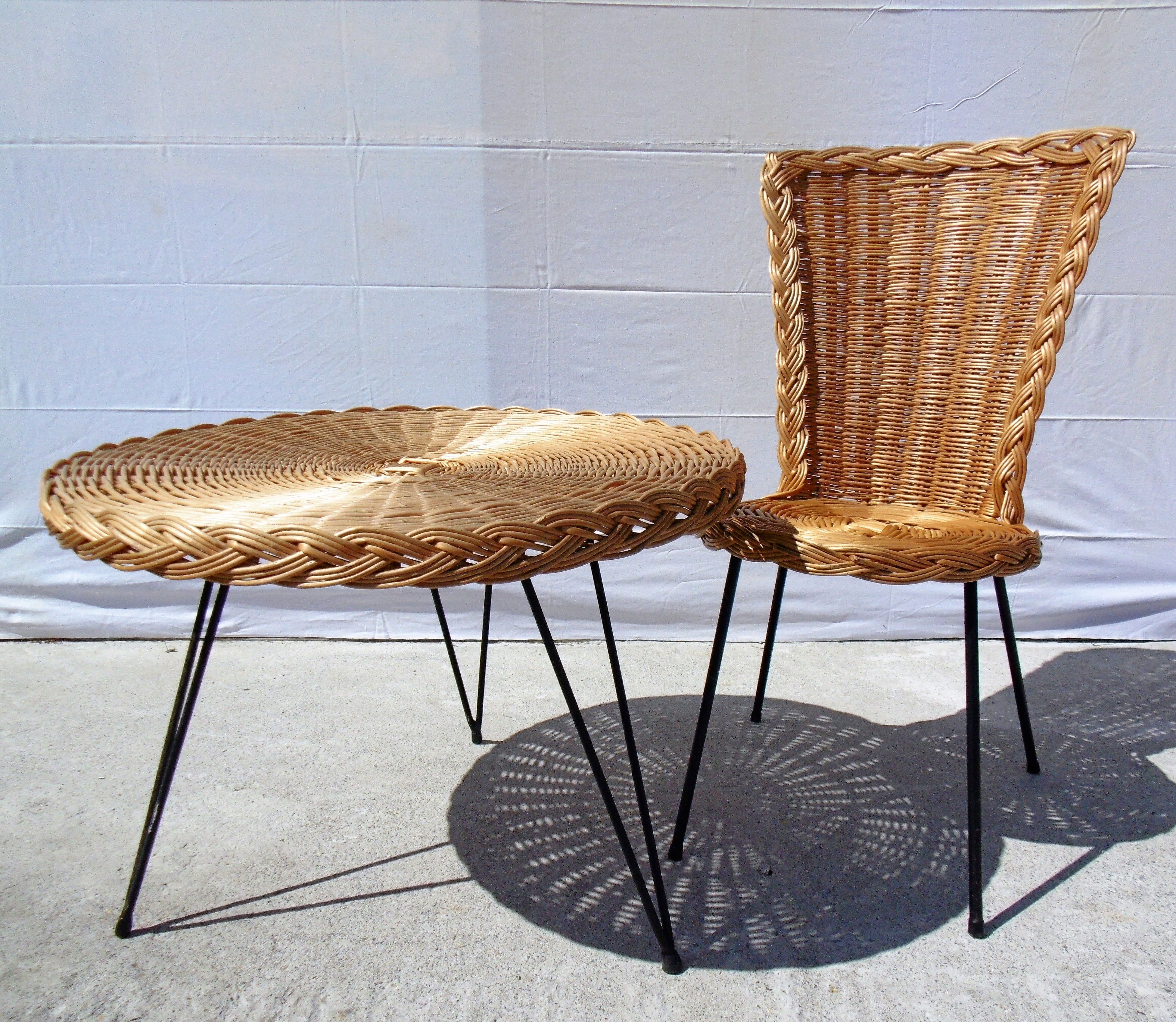 Wicker and rattan garden furniture 1960