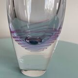 Kosta Boda Vintage Blown Glass Vase - Dancer & Purple Spiral