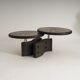 Rare two-tier modular brutalist coffee table by Paul Kingma