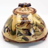 Stoneware teapot with abstract motifs by Marie-Laure Robin in Puisaye