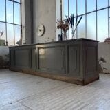 XXL walnut trade counter with multiple drawers