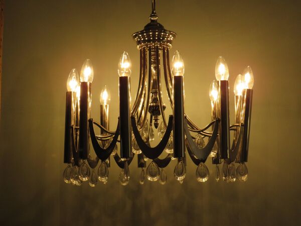 Lustre Stilkronen par Oscar Torlasco Italie 1970