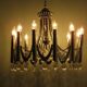 Lustre Stilkronen par Oscar Torlasco Italie 1970