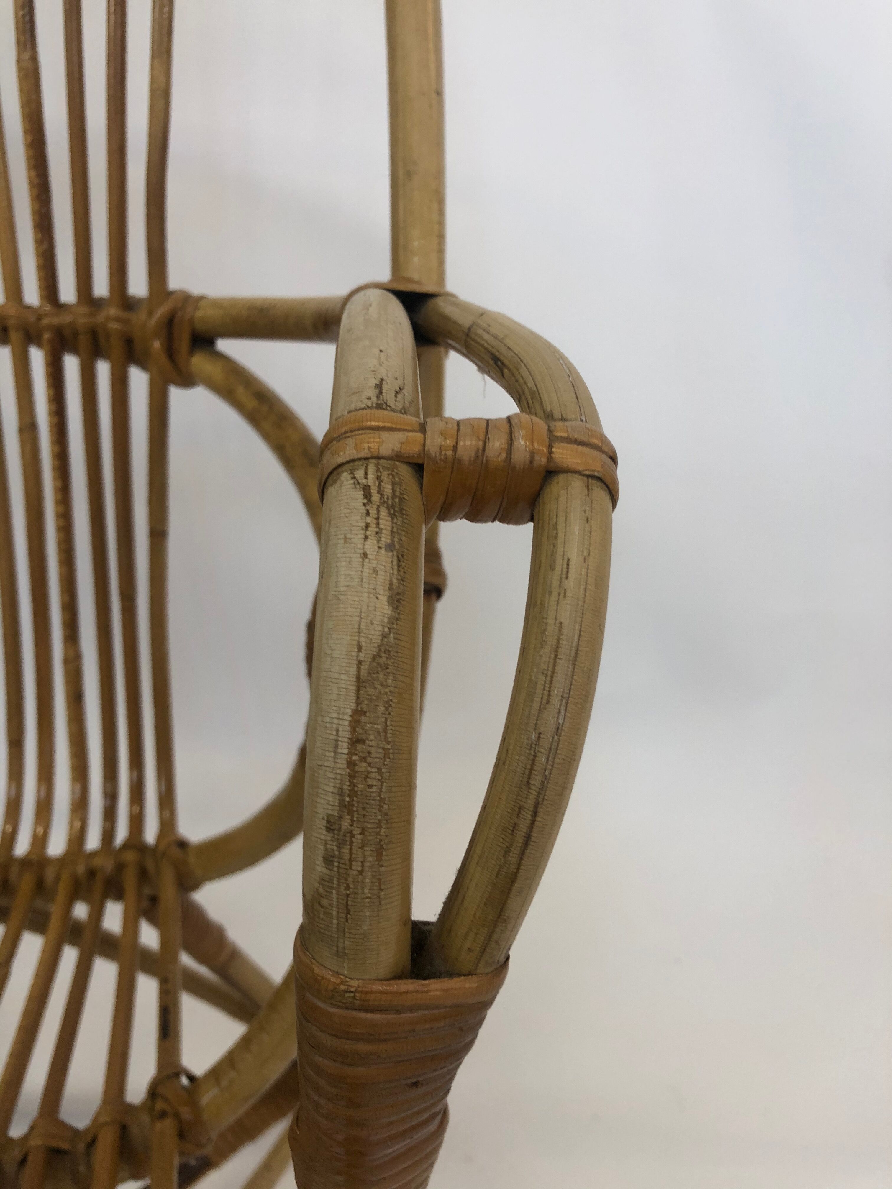 Van Rohe Noordwolde rattan chair, 1960s