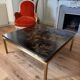 Important Coffee Table with a Lacquered Wood Panel from the 19th Century