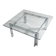 Table basse carrée en verre et acier, années 1970