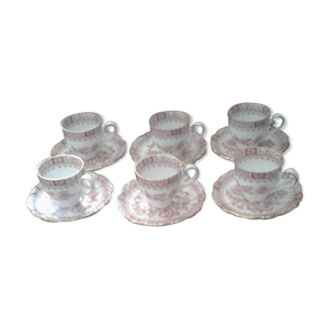 lot de six tasses porcelaine