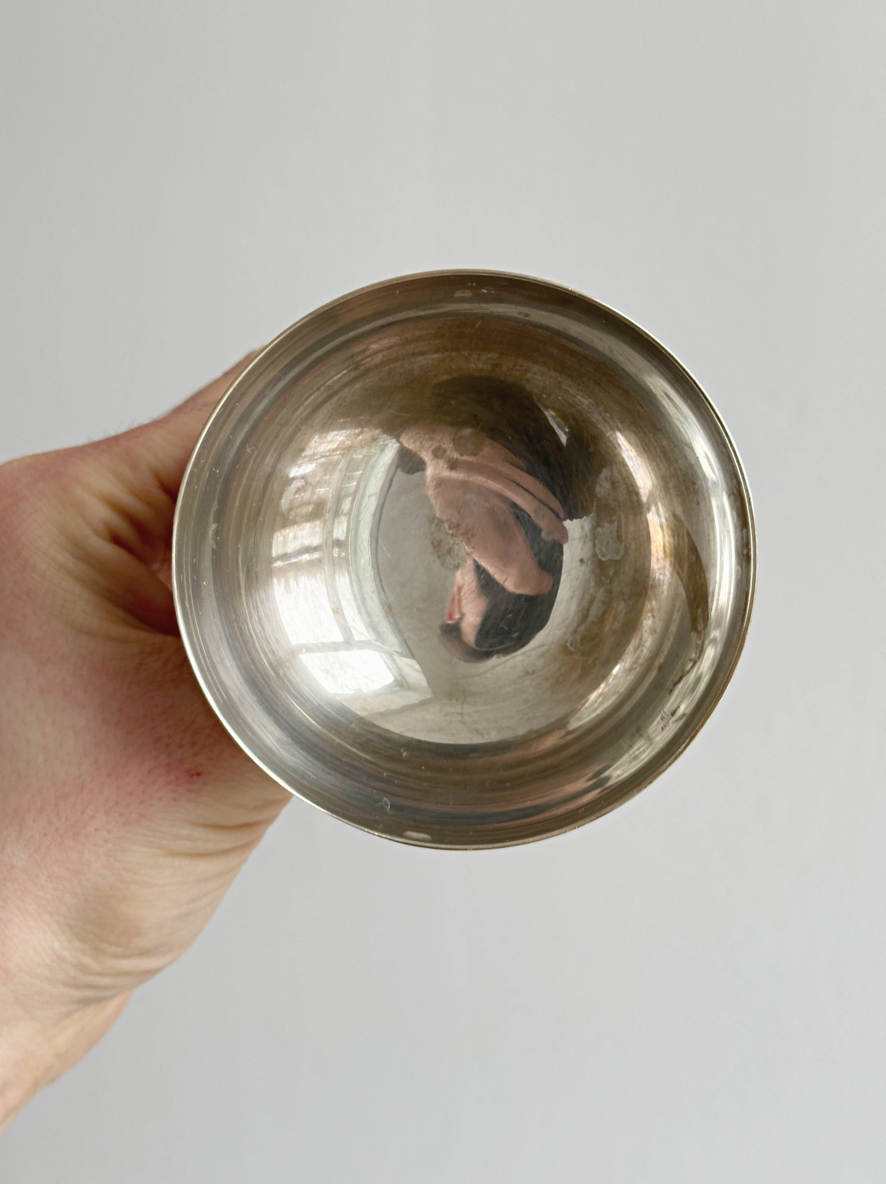 Set of 6 vintage metal dessert bowls