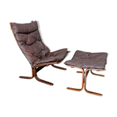 Armchair siesta with its footrest by Ingmar Relling 1960