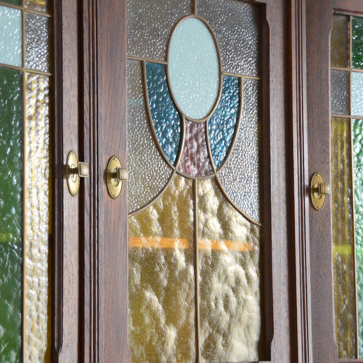 China buffet stained glass Art Nouveau 1900 vintage