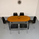 Set of 12 wooden and chrome chairs, Pagholz design from the 80s, vintage Pagwood.