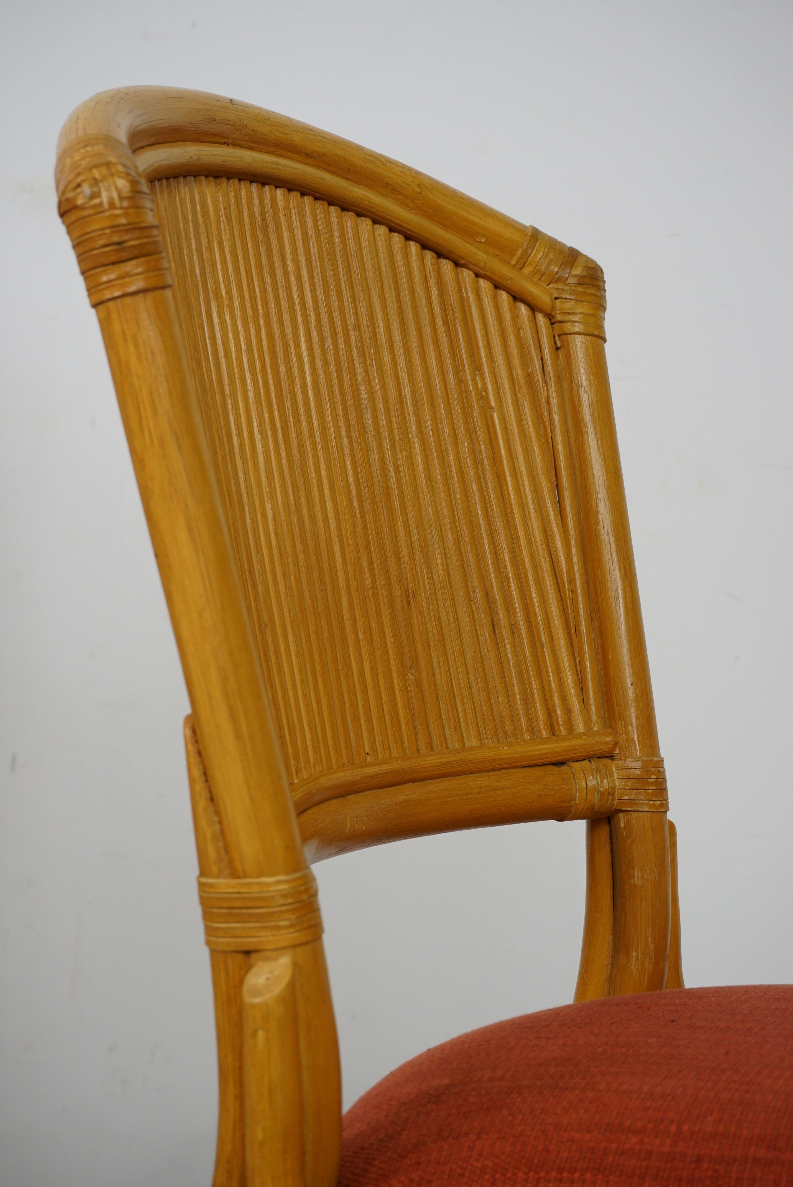 Suite of 4 chairs in Italian rattan design from the 60/70