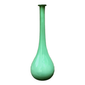 Vintage green blown glass soliflore vase - 51 cm