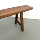 Restored solid walnut bench — 1950s