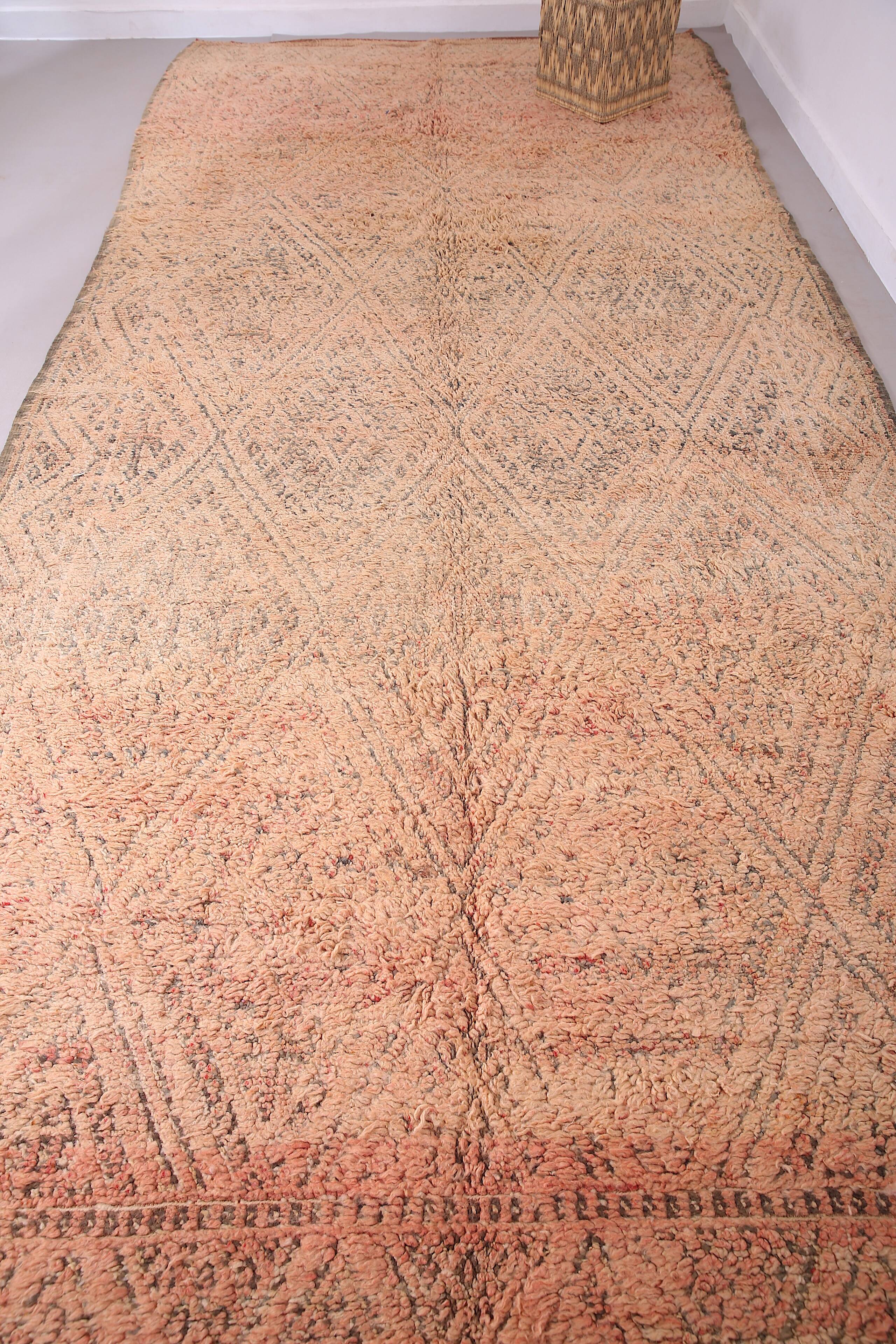 Large Vintage Beni Mguild Rug 221 x 452 cm - Old Moroccan Rug - Berber Rug