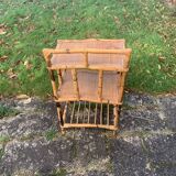 Vintage 3-tier bamboo and rattan shelf