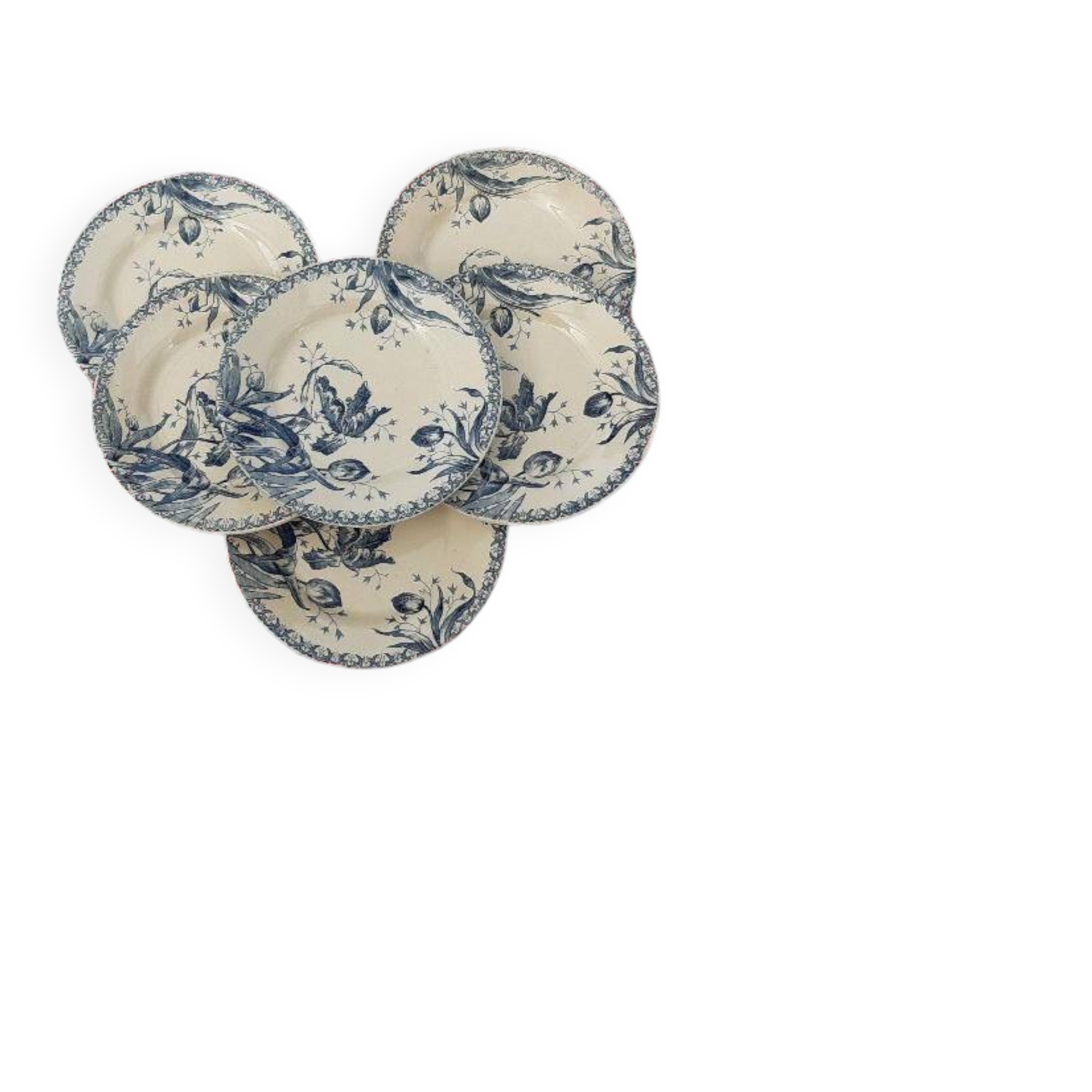 Set of 6 antique ironstone plates