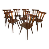 Set of 8 vintage brasserie chairs