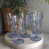 Vintage blue stemmed glasses