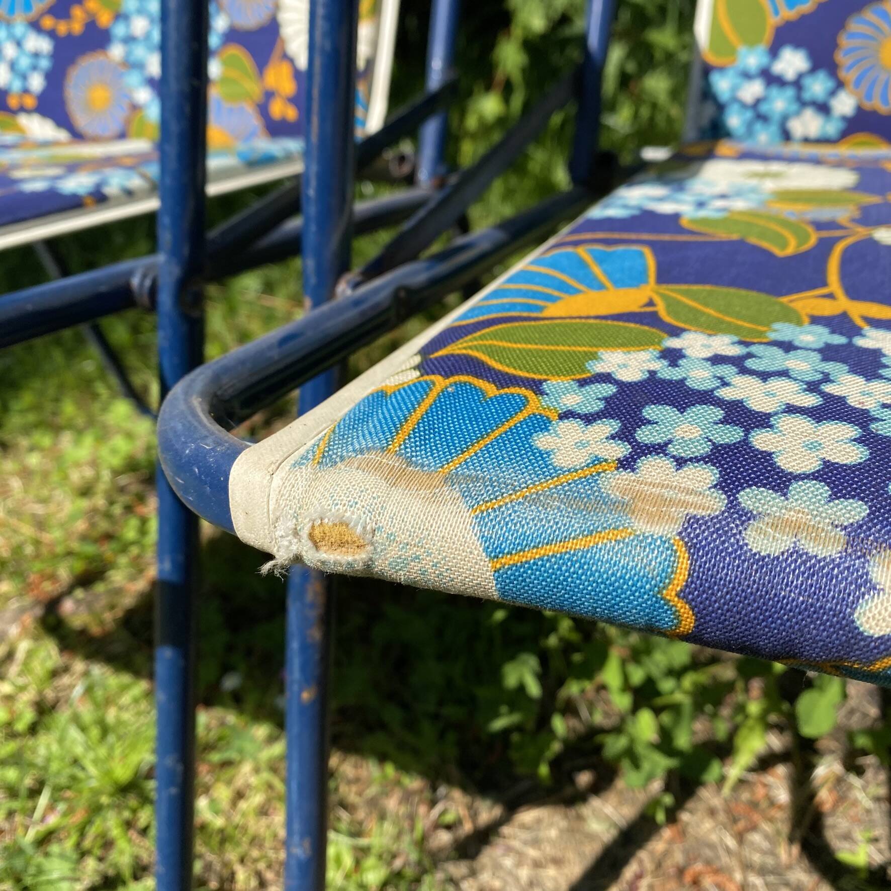 Chaises de camping pliantes années 70 , chaises de jardin