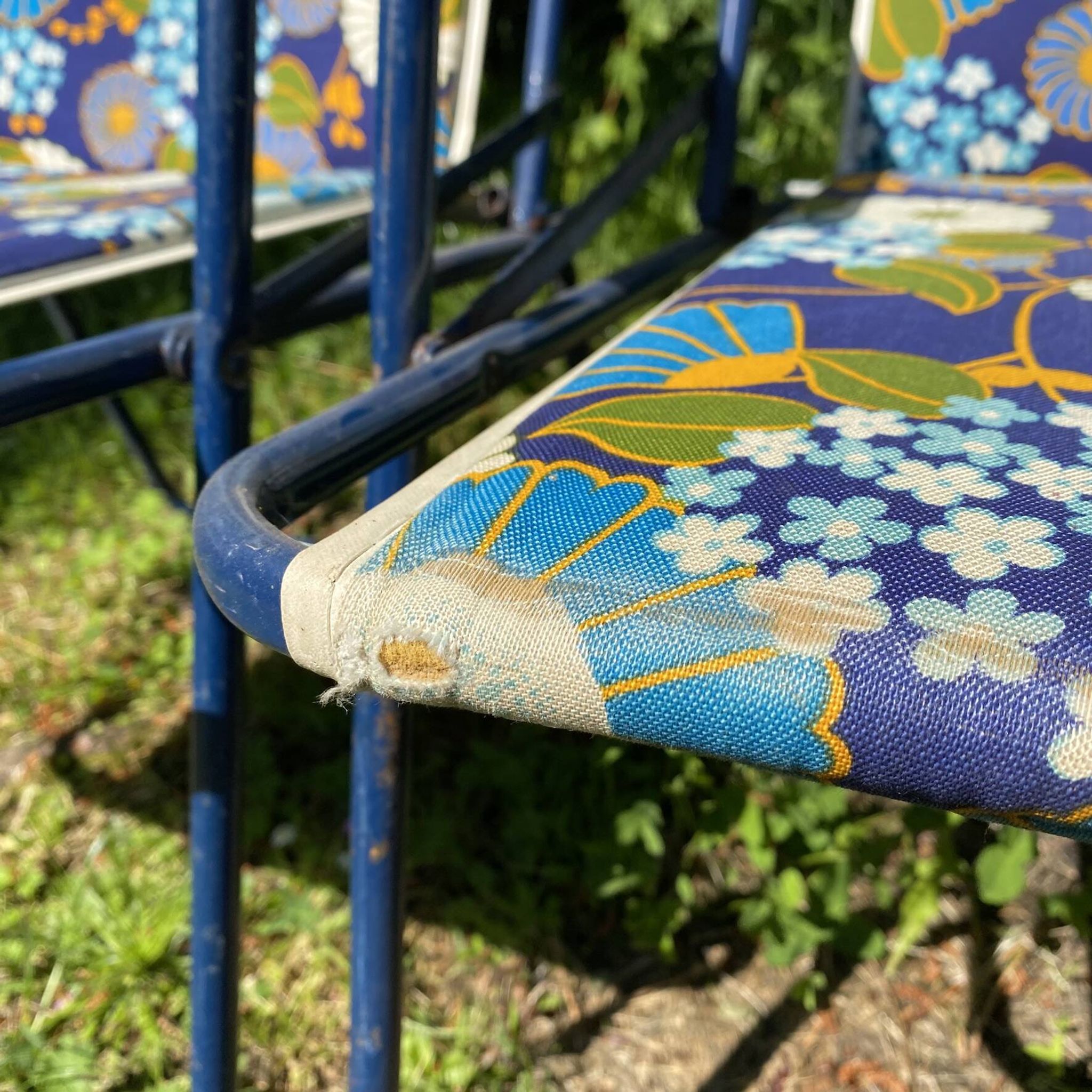 1970s folding camping chairs, garden chairs