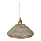 Vintage art deco lampshade pendant light in white and gold frosted glass