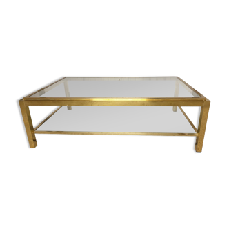 Brass and glass coffee table 1980