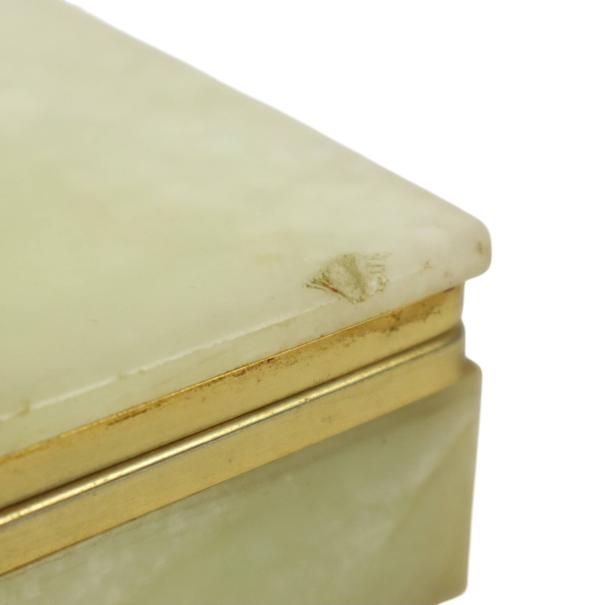 Vintage Italian Smoker's Box Jewelry Box Onyx Natural Stone