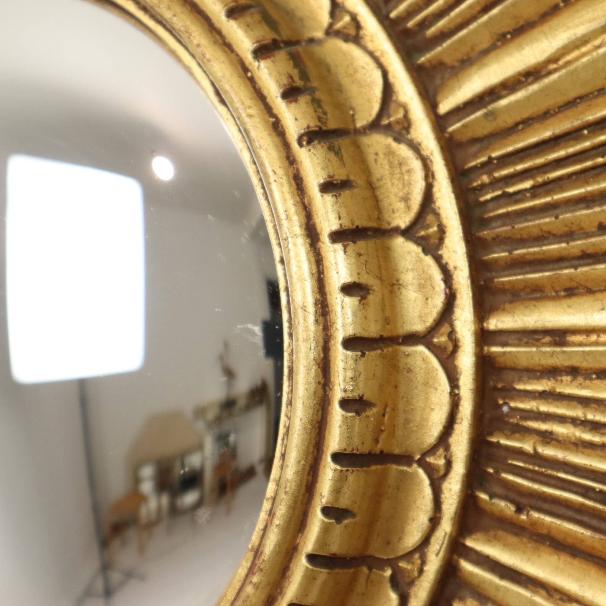 Gold Leaf Sunburst Mirror (Resin, 56cm)