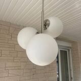 Opaline spaceage pendant light 1970 chrome
