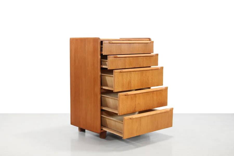 Vintage Oak CE07 plywood chest of drawers by Cees Braakman for Pastoe