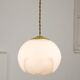 Mid-Century Italian Brass & Opaline Pendant Lamp