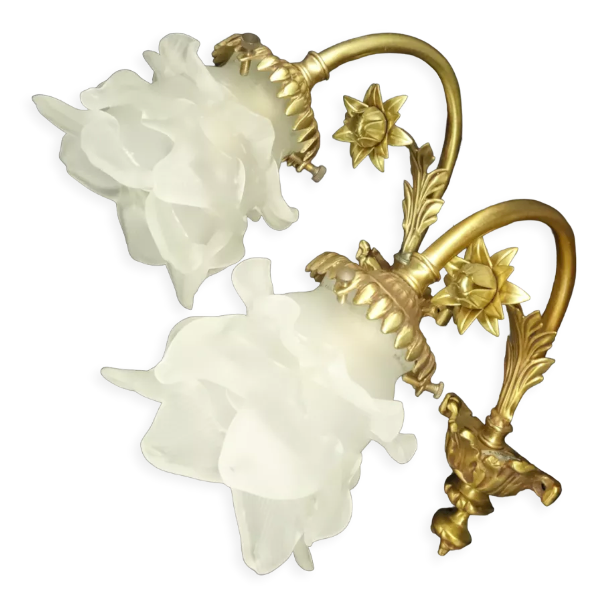 Pair of Louis XVI style flower sconces - signed P. Lucas