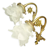 Paire d'appliques aux fleurs style Louis XVI - signée P. Lucas