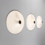 Set of 3 vintage disc wall lamps, 'Charlotte Perriand' for 'Les Arcs', 1970s.
