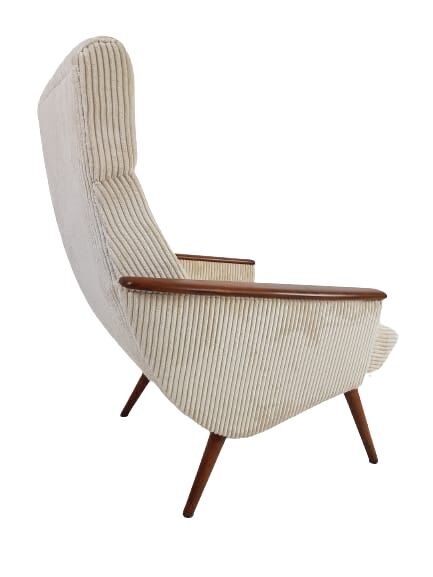 Vintage armchair armchair cream teak armrests