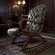 Antique green vintage Chesterfield rocking chair