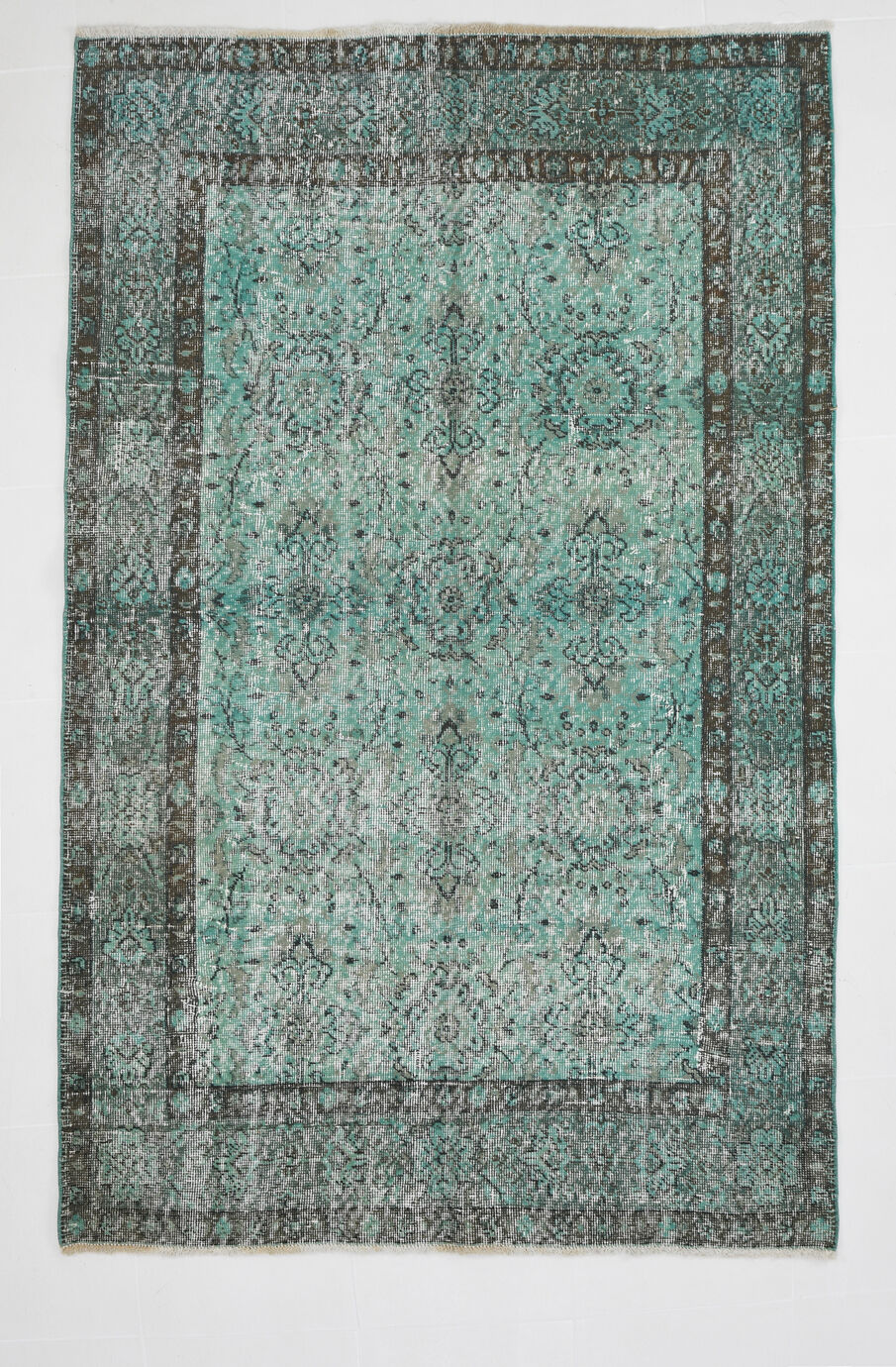 5x7 Handknotted Wool Floral Vintage Tapis Rugs 227x145Cm
