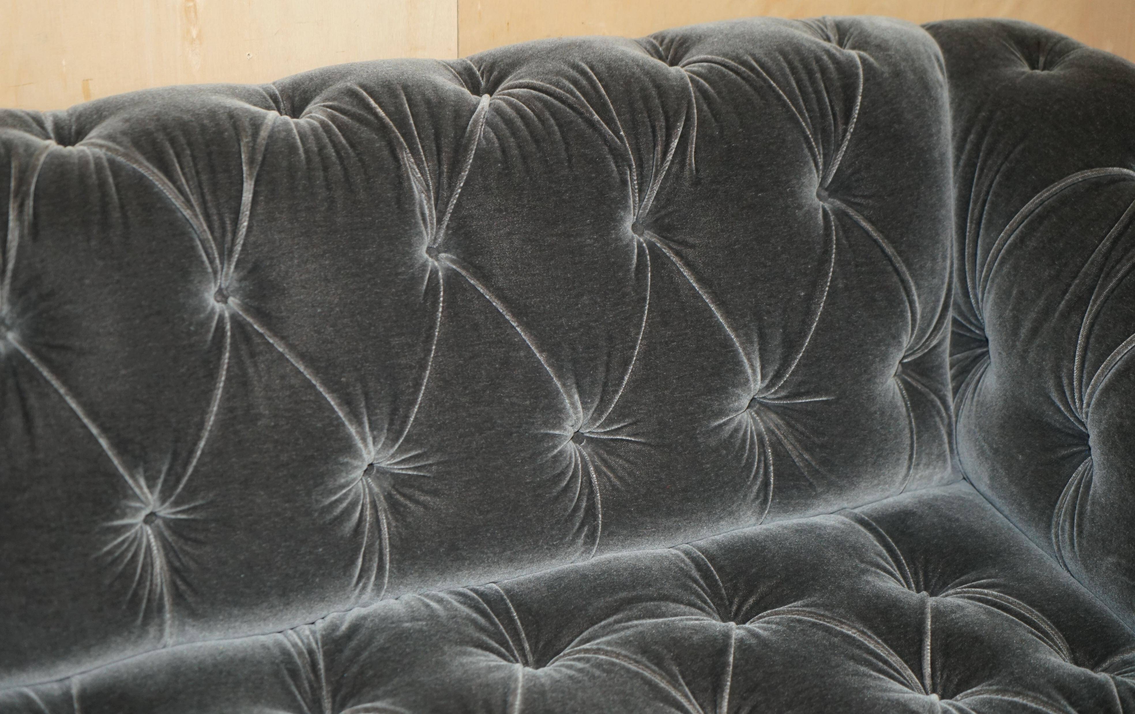 Pair of Chesterfield sofas in mohair velvet Somerville George Smith
