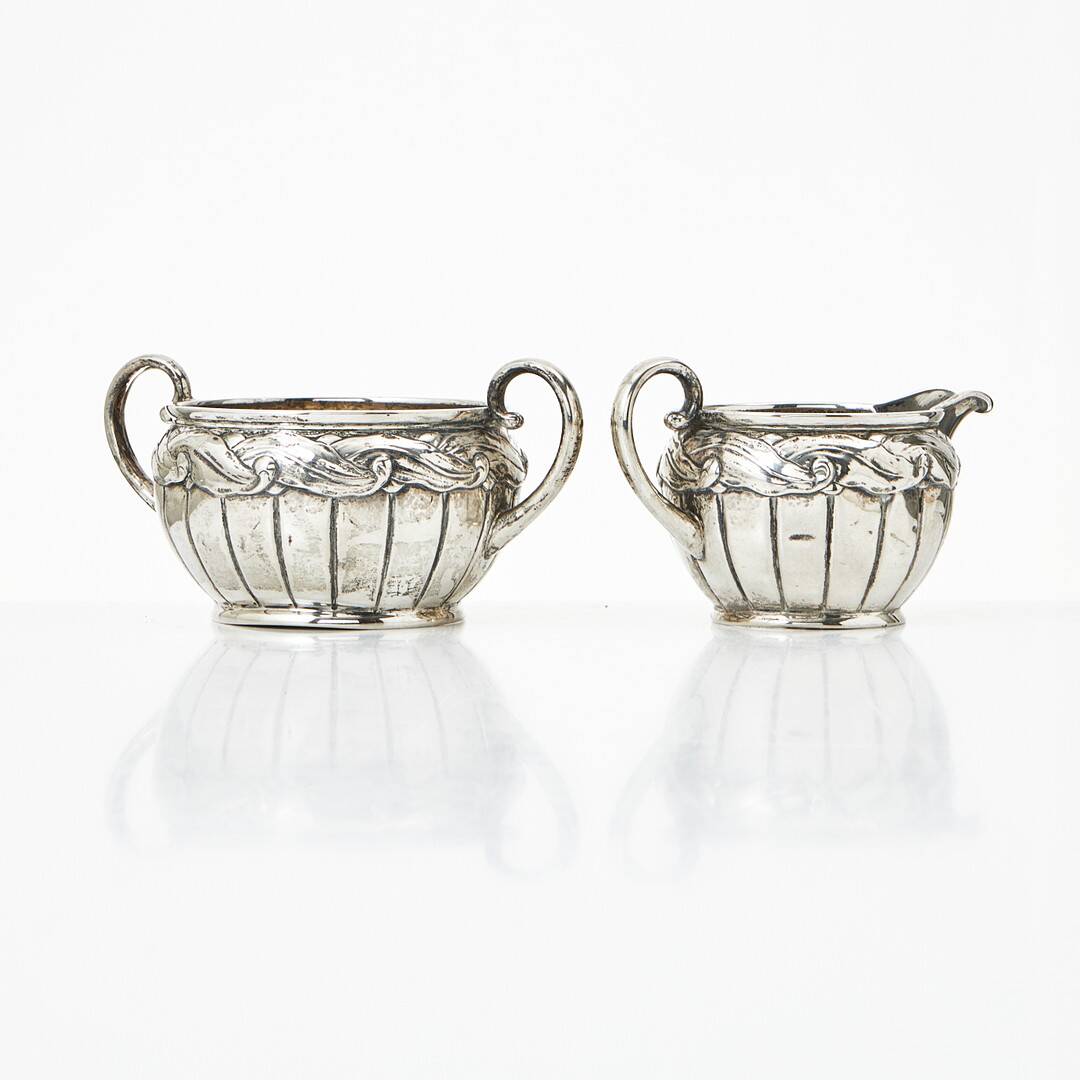 A silver sugar bowl and milk jug, Christian F. Heise, Copenhagen 1919