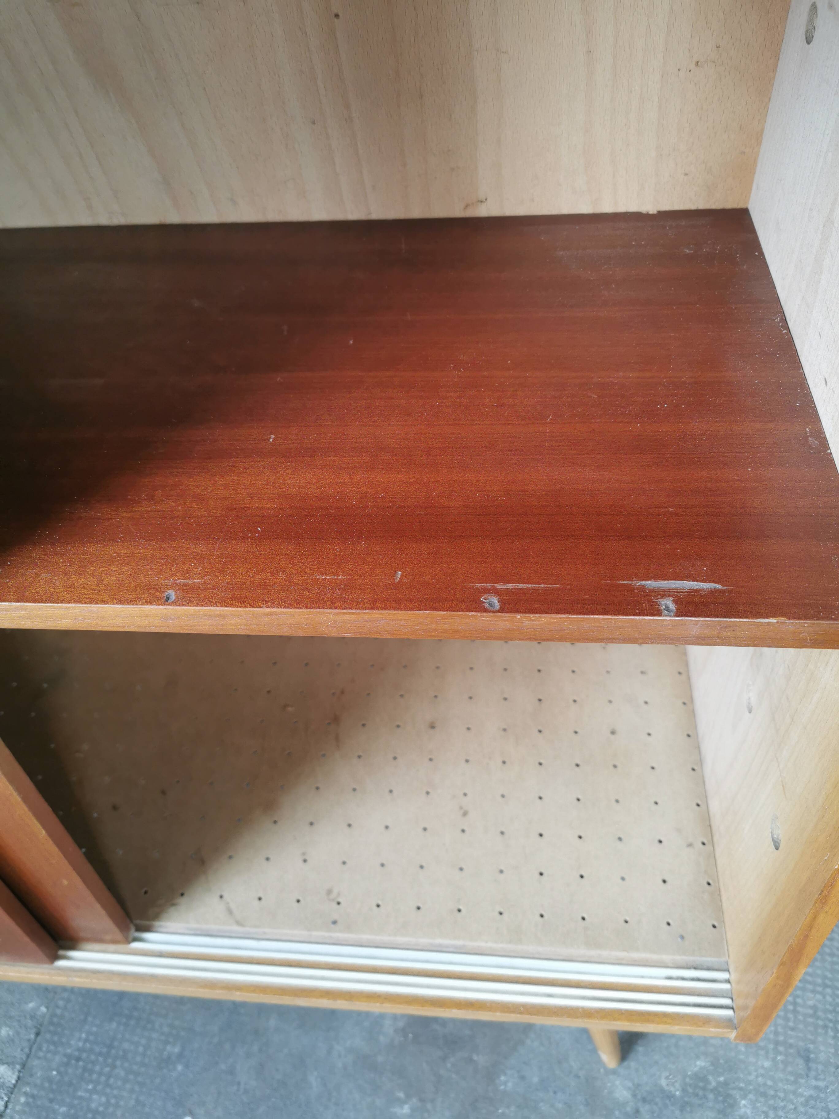 Mid-century design sliding door sideboard