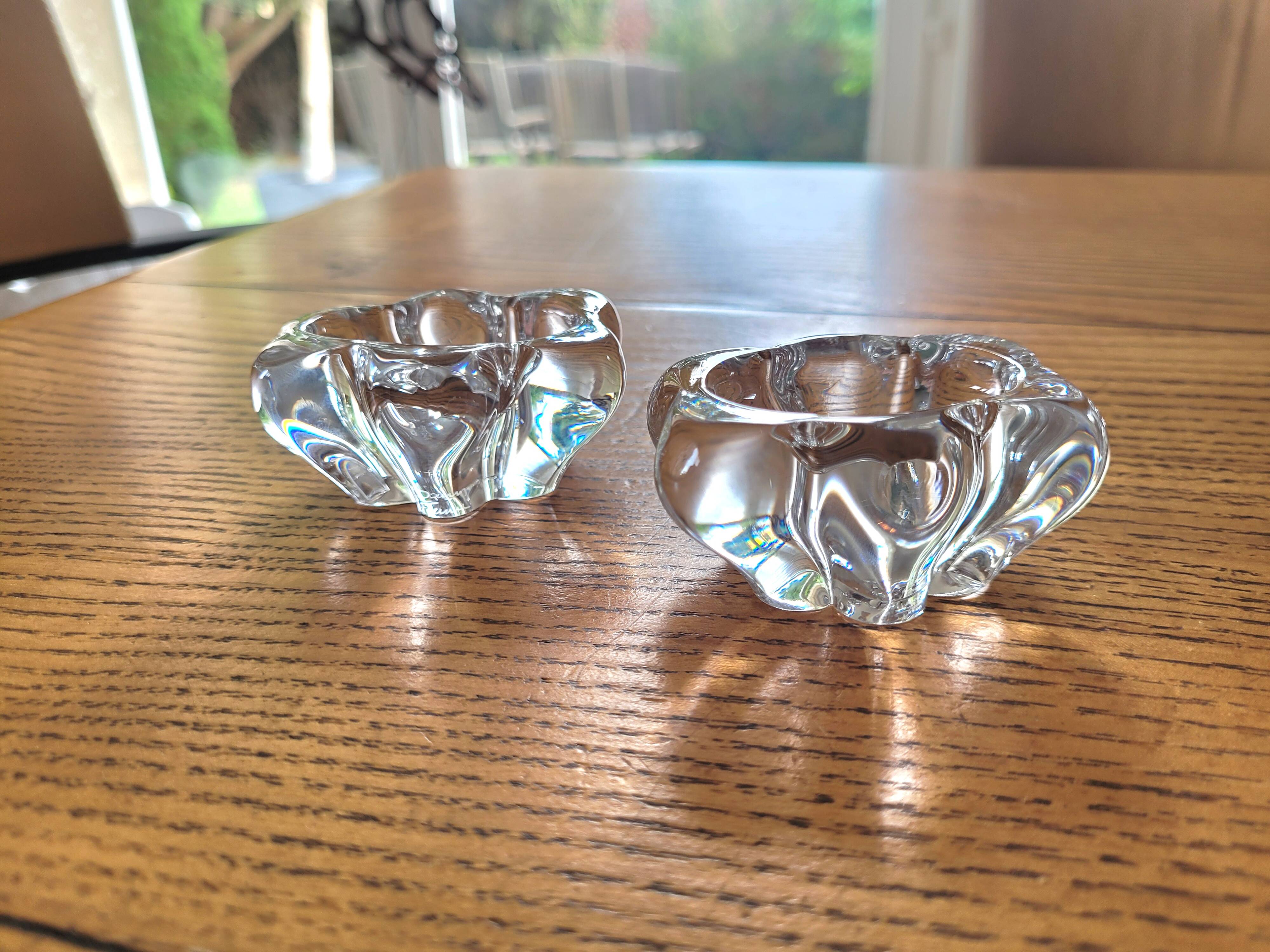 Daum France crystal salt and pepper shakers