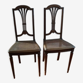 Pair of art deco chairs - tanned seat