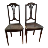 Pair of art deco chairs - tanned seat