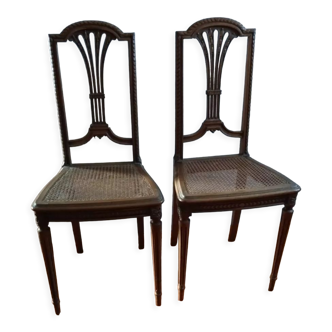 Pair of art deco chairs - tanned seat