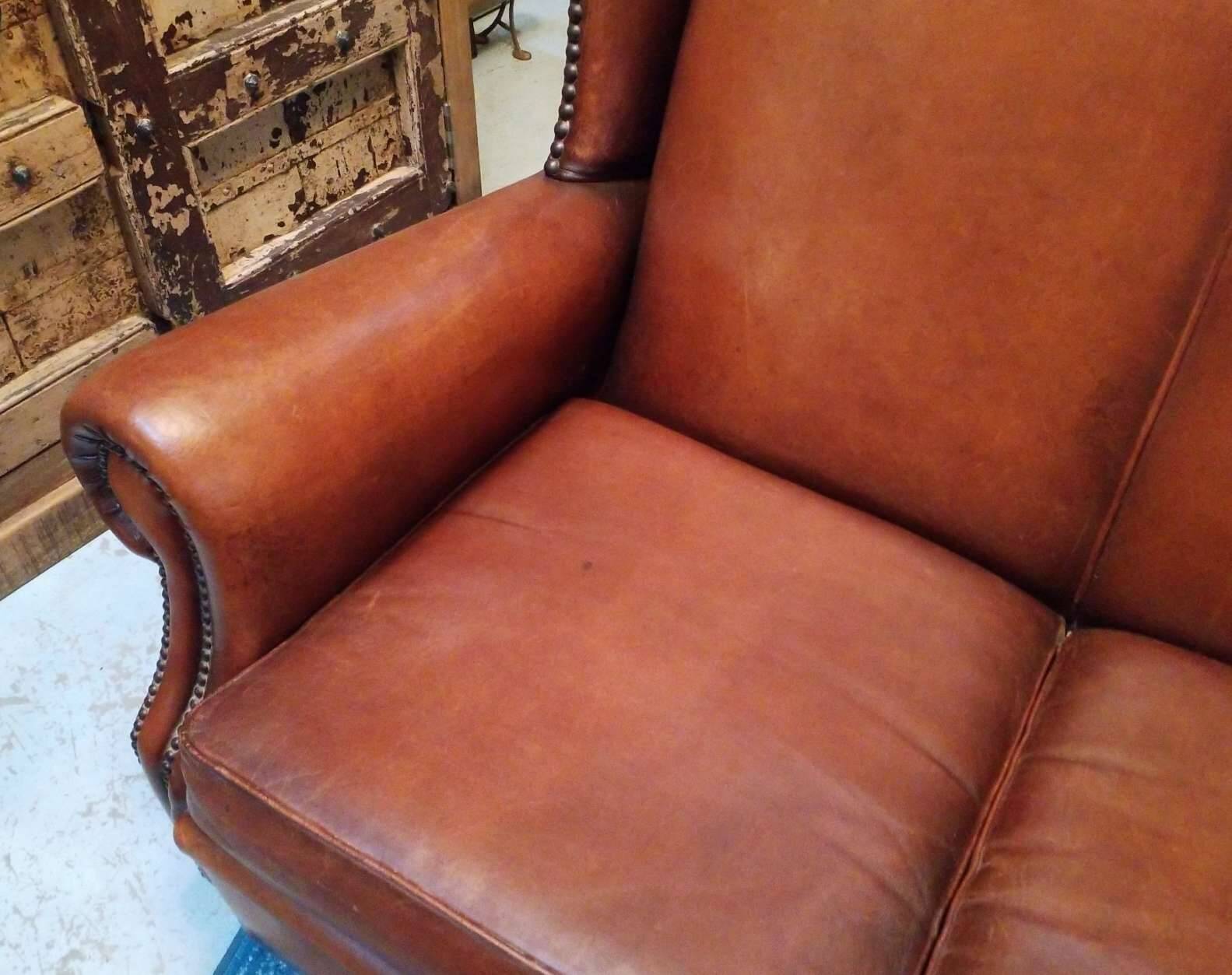 Leather club sofa