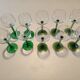 Set of 10 emerald glasses for Alsace wine.