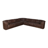 De Sede DS-11 Modular Sofa In Brown Patchwork Leather, Switzerland 1970s