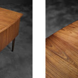 Vintage classic mid-century danish scandinavian modern teak bilateral desk, 1960s