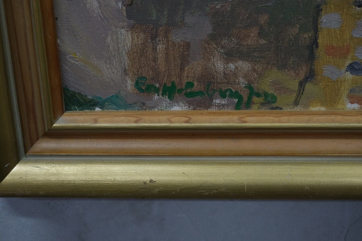 eva holmberg-jacobsson, swedish modern painting, 1960s, oil on canvas